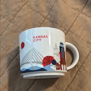 Kansas City Skyline Mug - Red and Blue